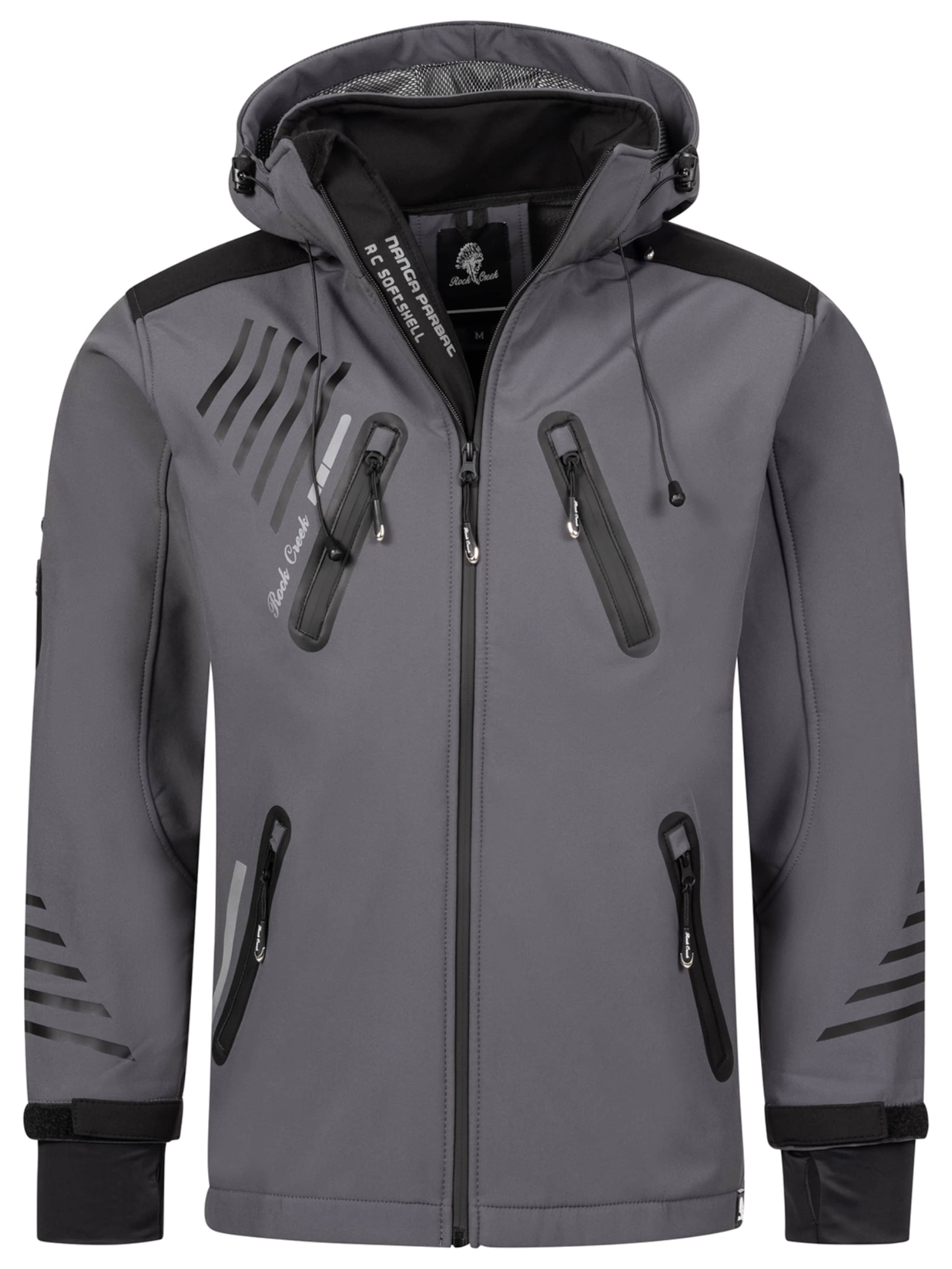 Rock Creek Outdoorjacke in Grau: Vorderseite
