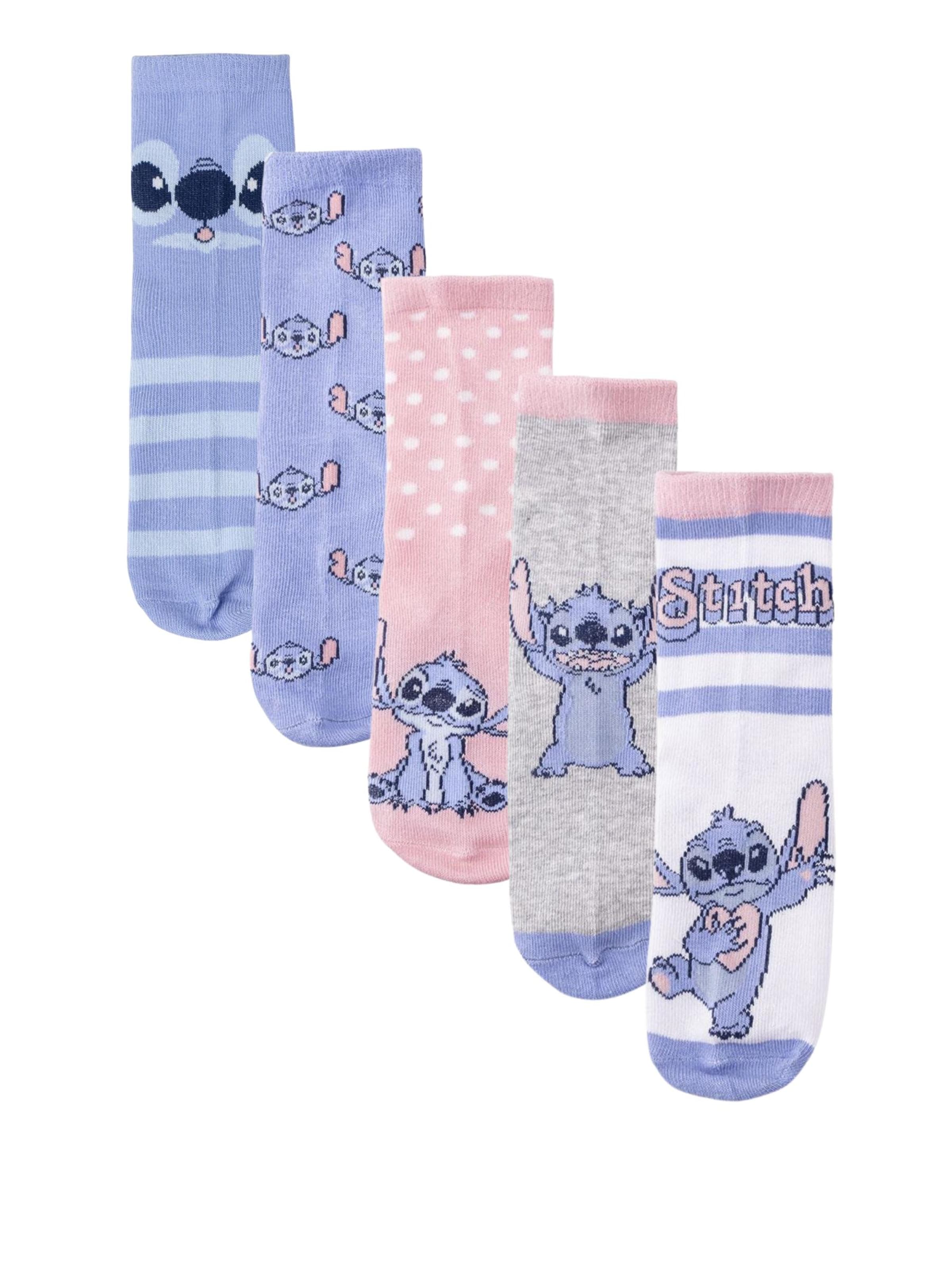 DISNEY Socken 'Socken Pack 5-teilig Stitch' in Lila: Vorderseite