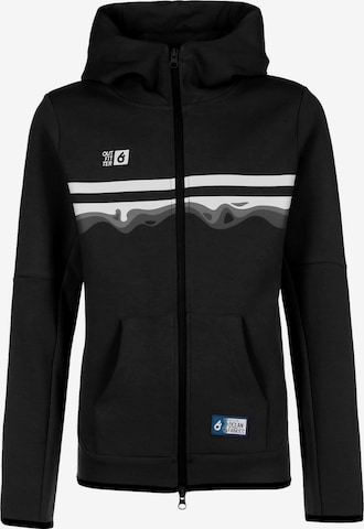 OUTFITTER Zip-Up Hoodie in Black: front