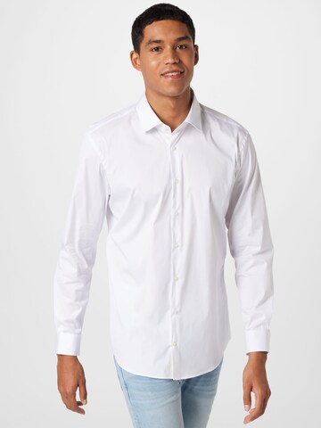 STRELLSON Slim fit Button Up Shirt 'Siro2' in White: front