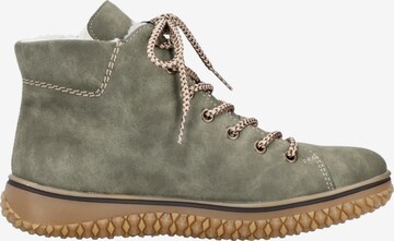 Rieker Lace-Up Ankle Boots in Green