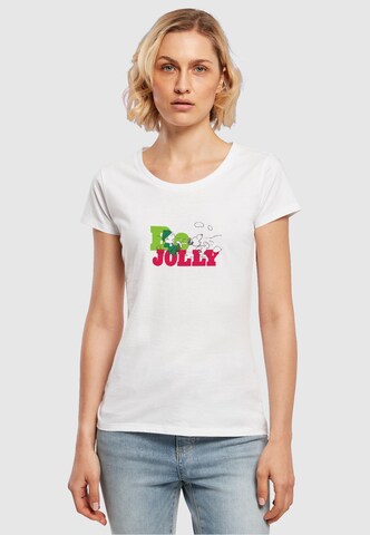 Merchcode Shirt 'Peanuts Be Jolly' in Wit: voorkant