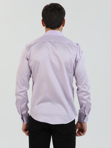 Slim fit Camicia business 'Firenze Satin Man Shirt Black' di 7Camicie in lilla