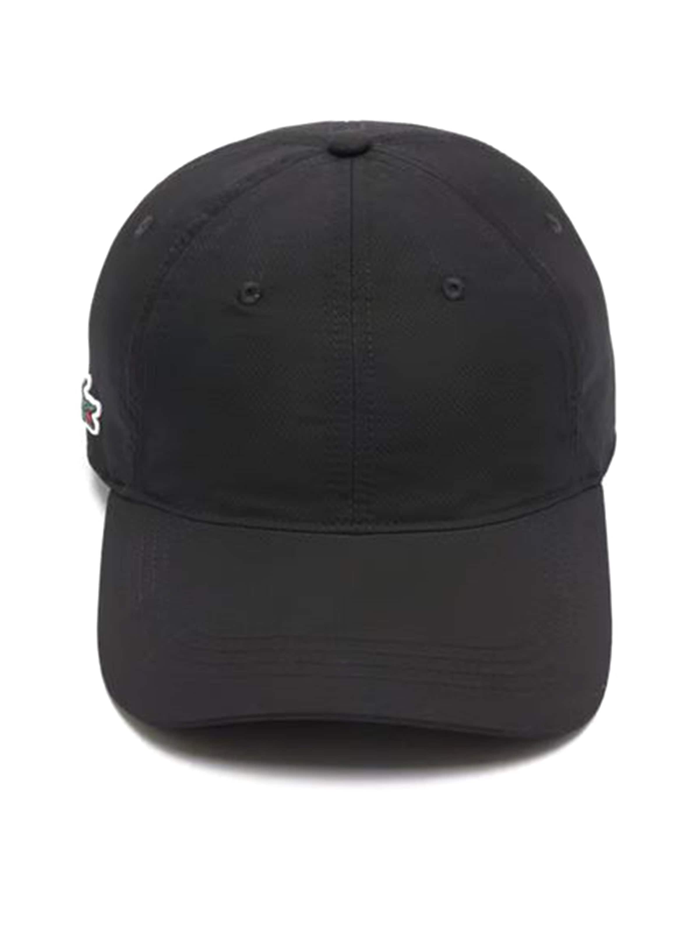 LACOSTE Hætte 'CAP BLACK' i sort: forside