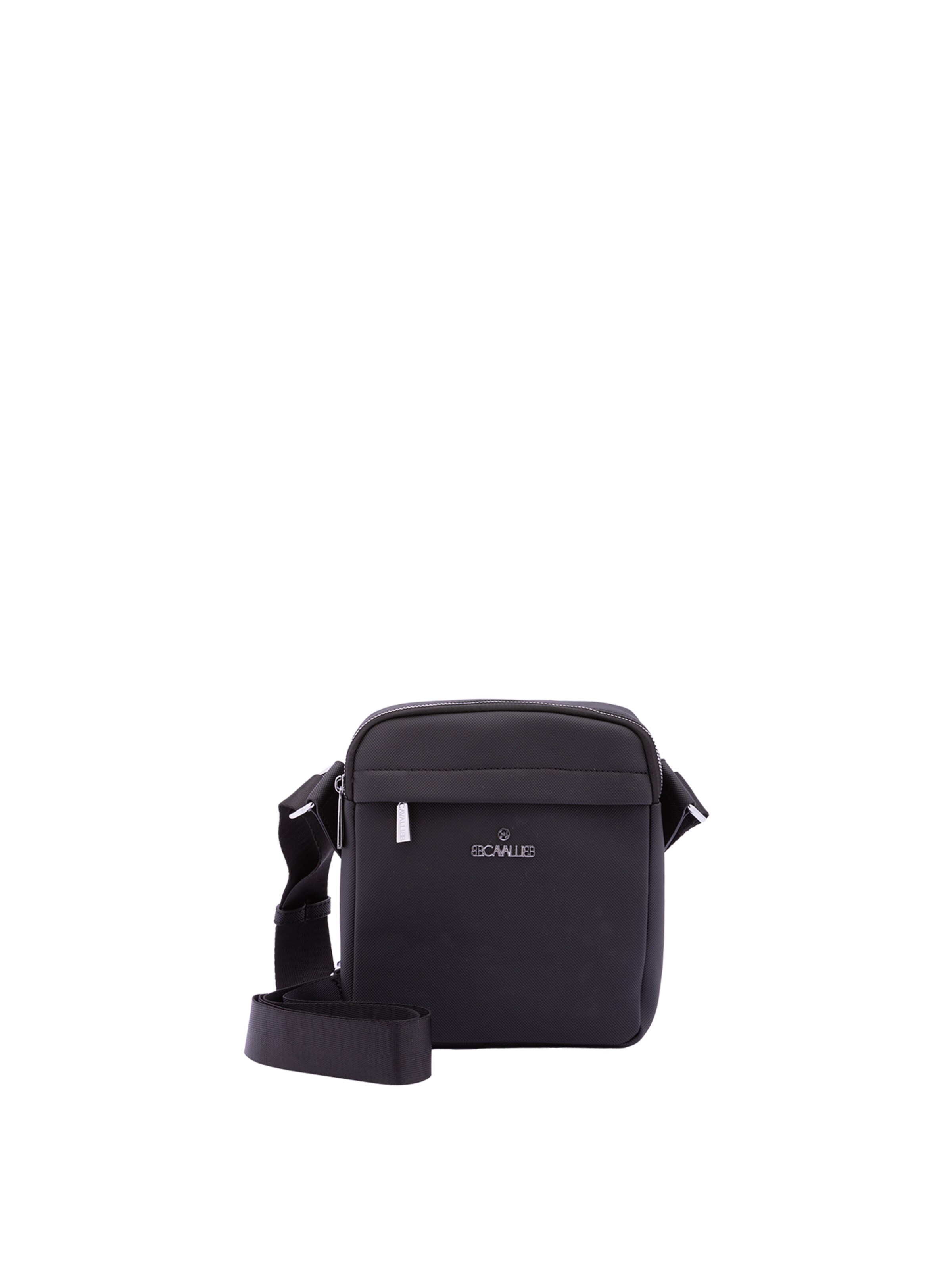 Borsa a tracolla 'Borsa a Tracolla B Cavalli Poliestere Zip Nera 19x21x6 cm' di B. Cavalli in nero: frontale