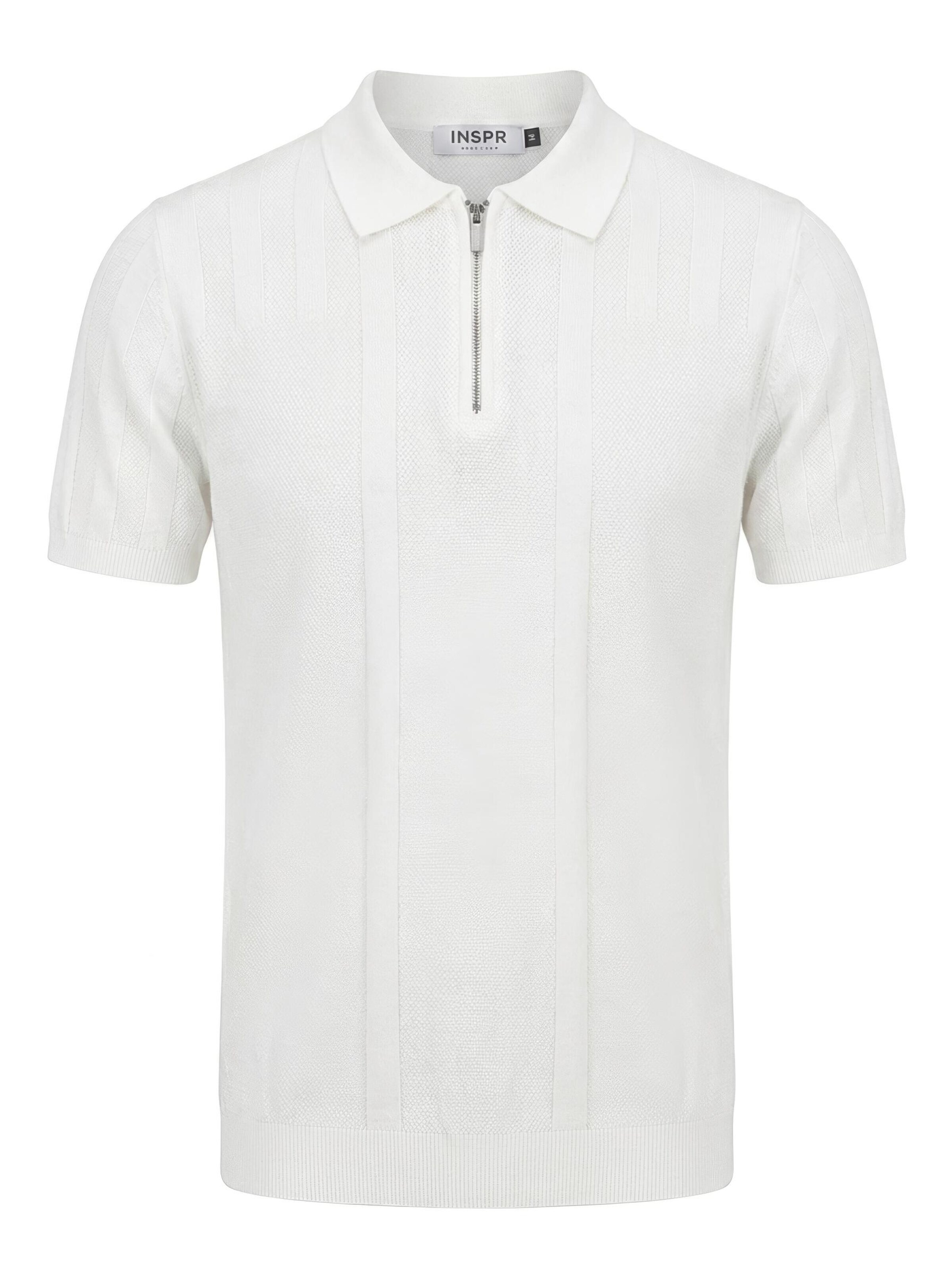 INSPR Shirt 'Lucian Zip' in White: front