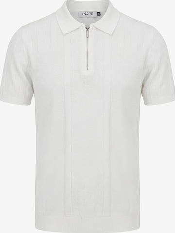 Maglietta 'Lucian Zip' di INSPR in bianco: frontale