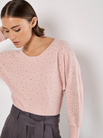 Aprico Batwing Sleeve Studded Jumper ' ' in Pink