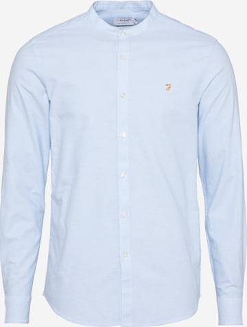 FARAH Slim fit Button Up Shirt 'BREWER' in Blue: front