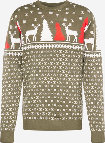 Denim Project - Jersey 'X-MAS DEER' en verde: frente