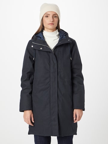 SELFHOOD Between-Seasons Coat in Blue: front