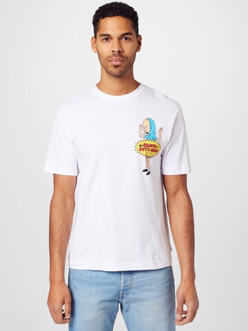 Only & Sons Shirt 'BEAVIS AND BUTTHEAD' in White: front