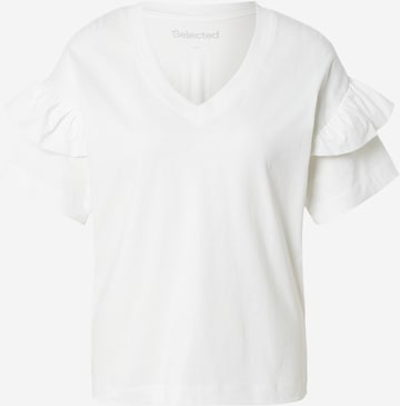 SELECTED FEMME T-Shirt 'SLFJESMINES' in Weiß: Vorderseite