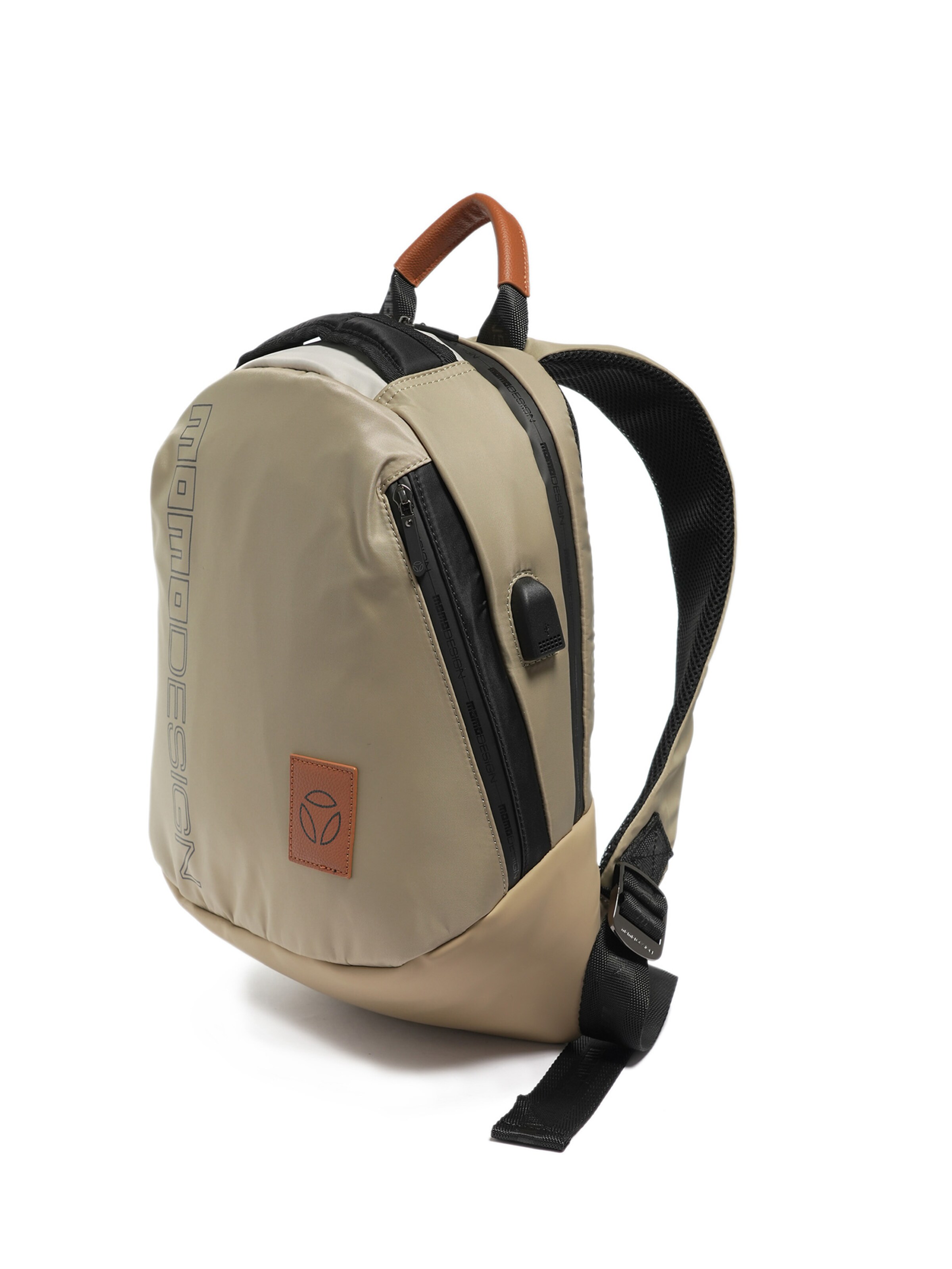 Zaino 'Zaino Momo Design Nylon con Dettagli Gialli - 32x40x15 cm' di Momo Design in beige