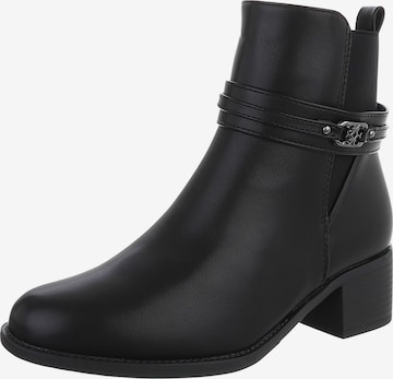 Ital-Design Stiefelette in Schwarz: Vorderseite
