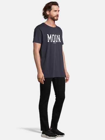 T-Shirt 'Moin' salzhaut en bleu