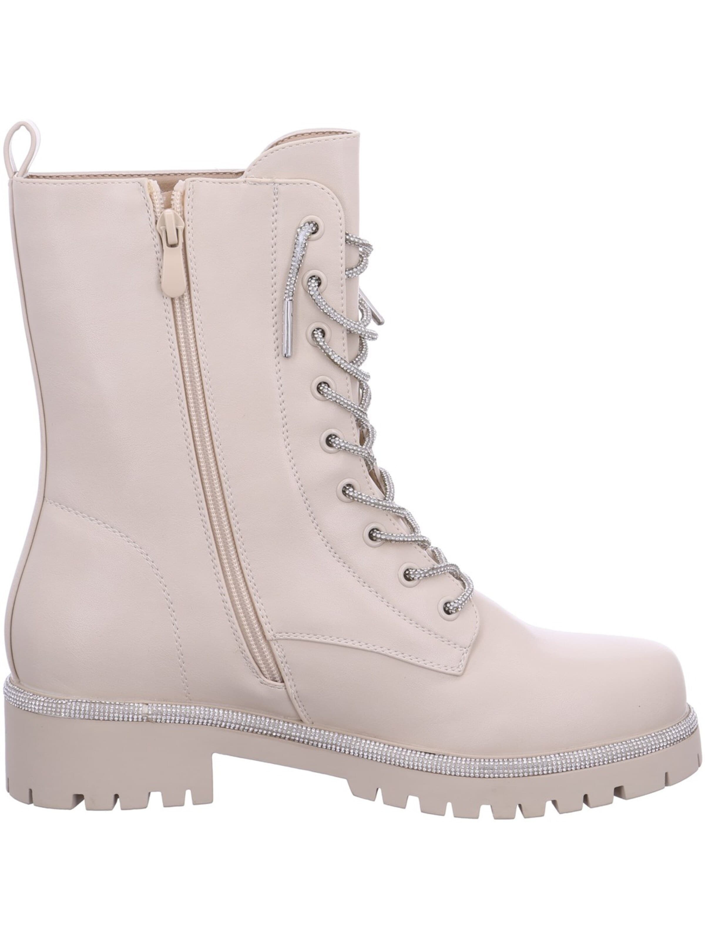 LA STRADA Lace-Up Ankle Boots in Beige