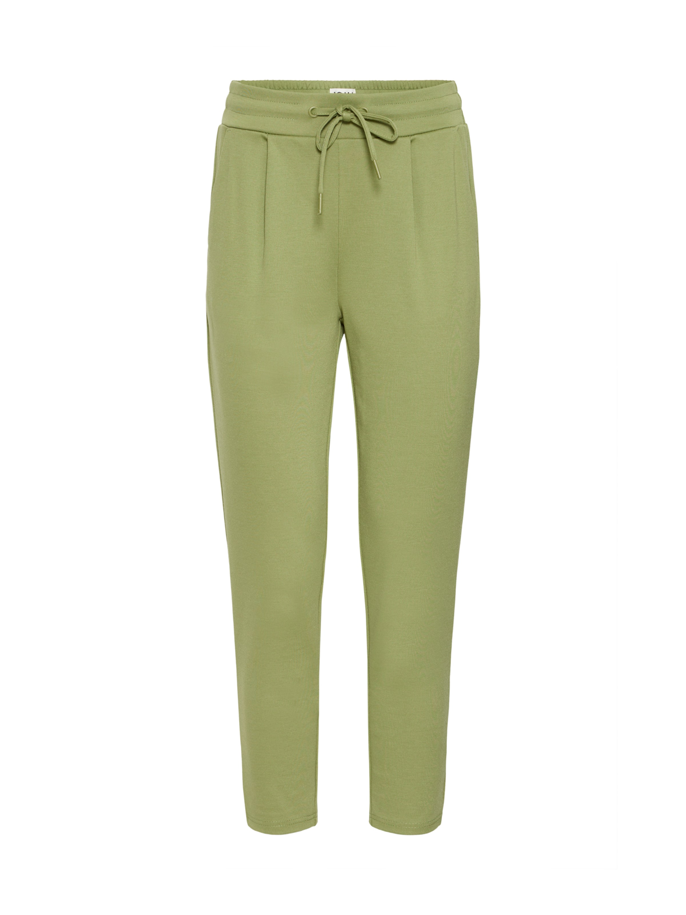 ICHI Tapered Pleat-Front Pants 'IHKATE' in Green: front
