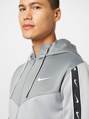 Nike Sportswear Zip-Up Hoodie 'Repeat' in Grey