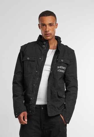 Mister Tee Between-season jacket 'See You Soon Britannia' in Black: front