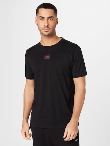 HUGO Shirt 'Diragolino212' in Zwart: voorkant