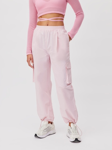 LeGer by Lena Gercke Široke hlačnice Kargo hlače 'Elanor' | roza barva: sprednja stran