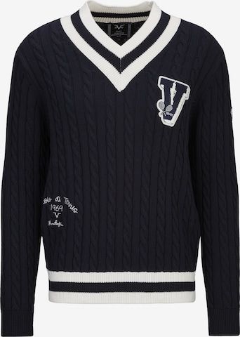 19V69 ITALIA Trui 'Eliano Tennis' in Blauw: voorkant