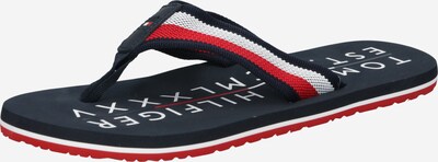 TOMMY HILFIGER Tongs en bleu marine / rouge / blanc, Vue avec produit