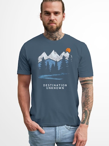 Neverless Shirt 'Destination unknown' in Blue