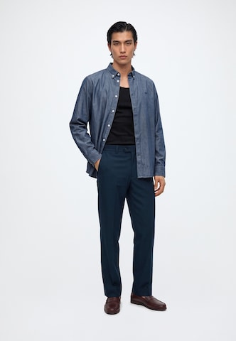 Coupe regular Chemise 'Mill' Kronstadt en bleu : devant