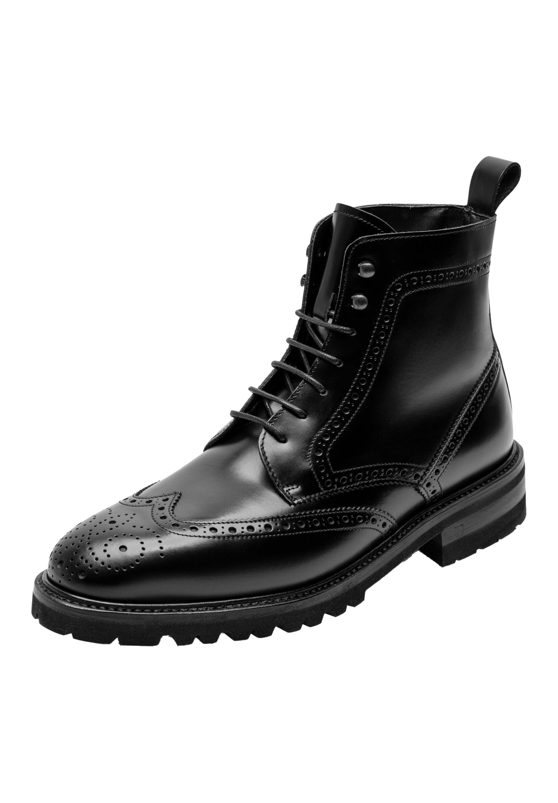 Henry Stevens Schnürboots 'Winston FBDB5' in Schwarz: Vorderseite