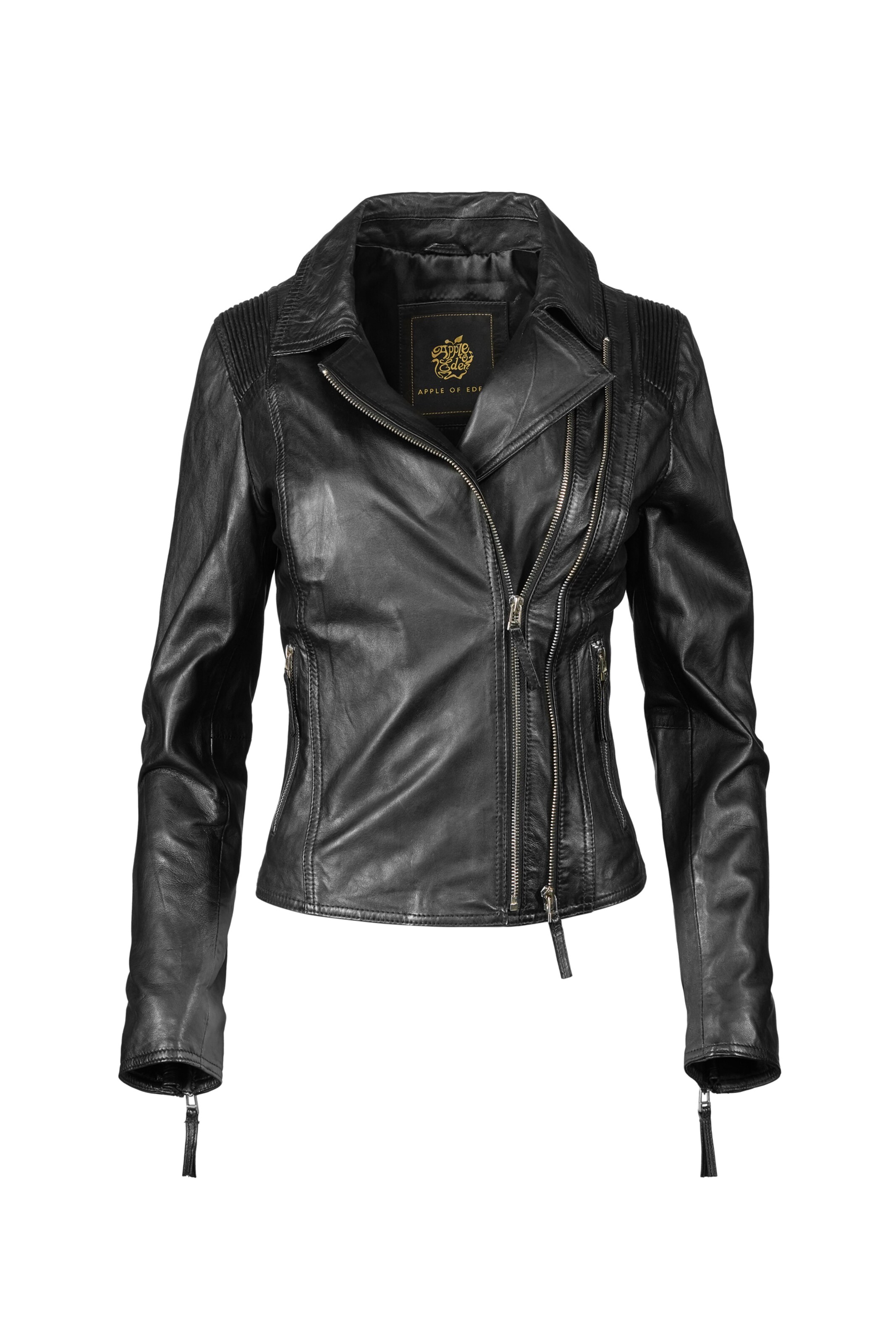 Apple of Eden Lederjacke AOE-129 in schwarz, Produktansicht