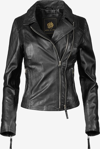 Apple of Eden Lederjacke AOE-129 in Schwarz: Vorderseite