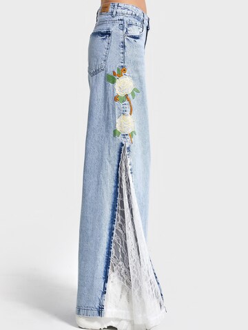 IT'S BASIC Wide leg Jeans in Blauw