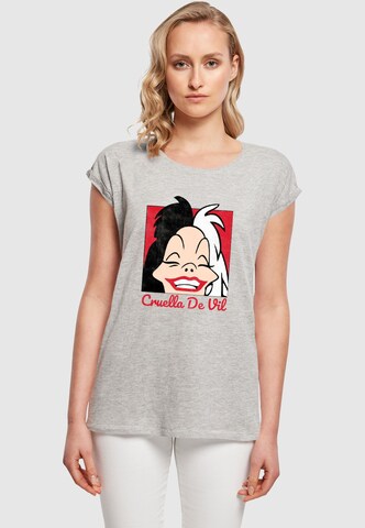 ABSOLUTE CULT T-Shirt '101 Dalmations - Cruella De Vil Head' in Grau: Vorderseite