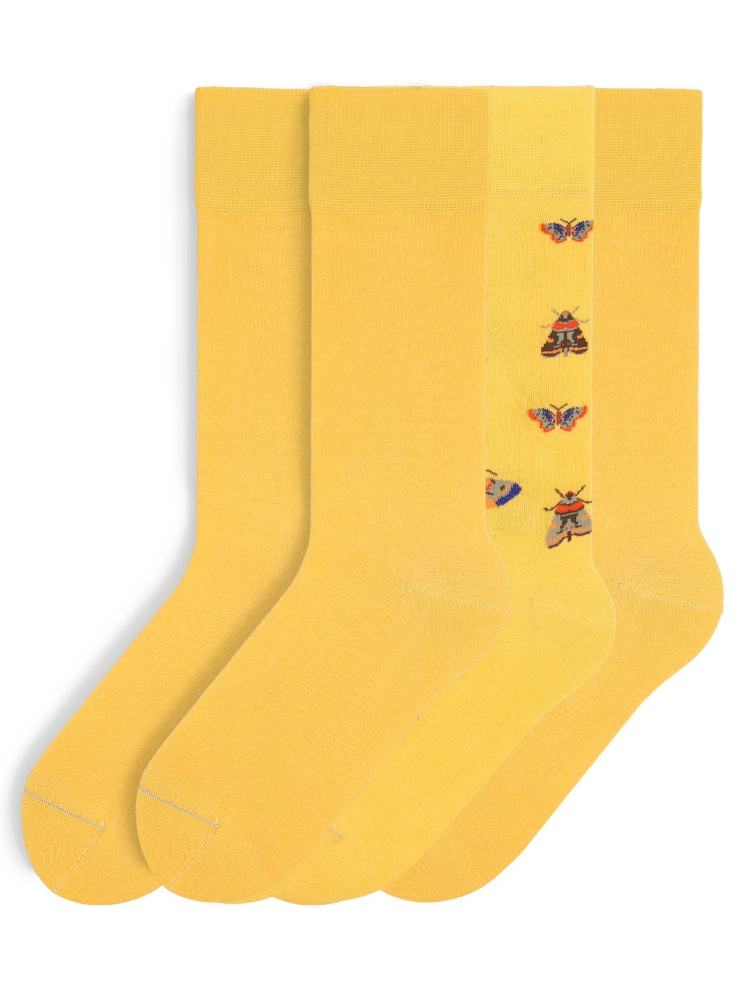 Von Jungfeld Socks 'Classic & Icons Socken Bundle' in Yellow: front