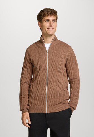 Kronstadt Gebreid vest 'Carlo' in Bruin: voorkant