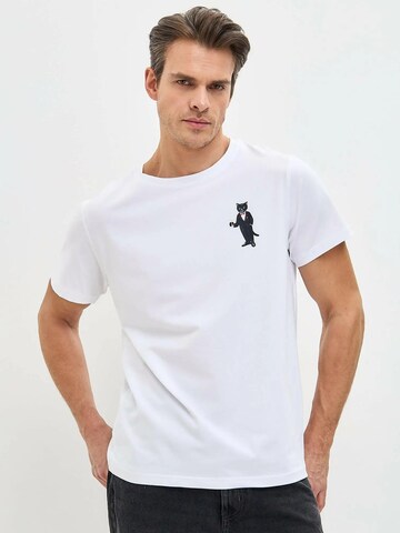 Cat e Lolette Shirt 'Mini Dandy Cat' in White