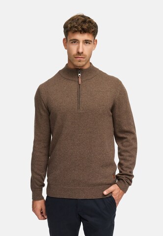 INDICODE JEANS Sweater 'INMargous' in Brown: front