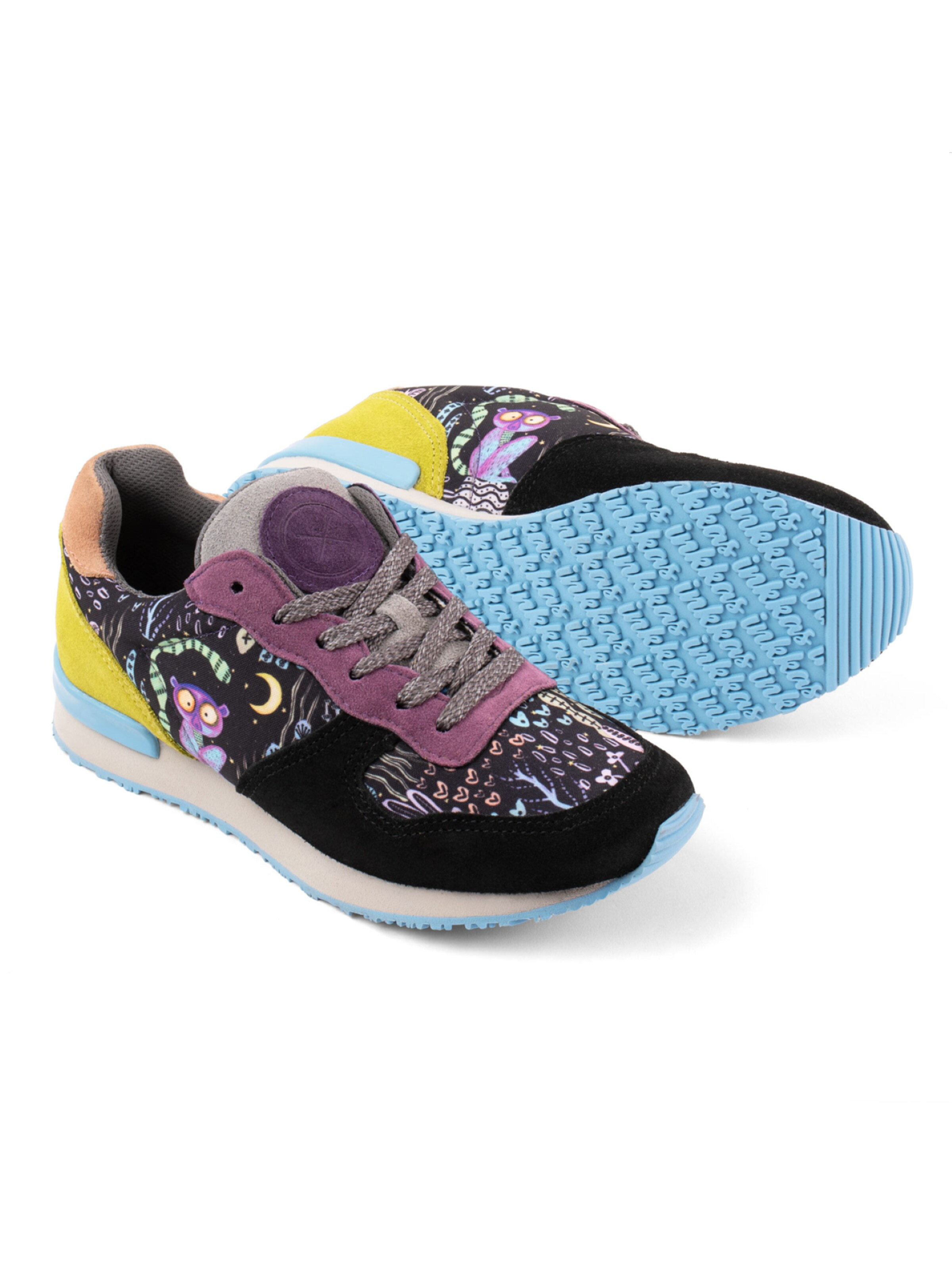 inkkas Sneaker low 'Inkkas Loomi Sneaker – Handgefertigter Damen-Sneaker mit Lemuren-Print'‌‌‌‌‌ in Mischfarben