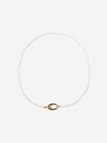 ØYRE Łańcuszek 'Rice Pearl and Link' w kolorze złoty: przód