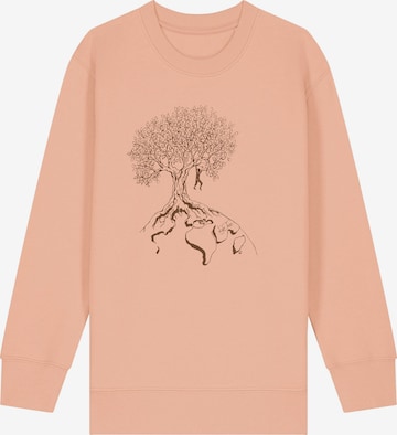 Life-Tree Sweatshirt 'Organic Fairwear Sweater Kids Unisex Hanging On' in Orange: front