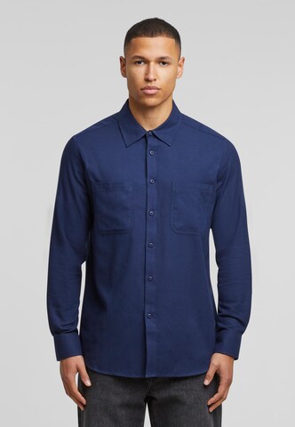 Urban Classics Regular fit Overhemd in Blauw: voorkant