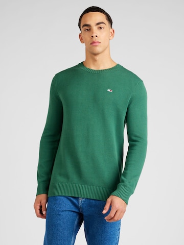 Tommy Jeans Sweter 'ESSENTIALS' w kolorze zielony: przód