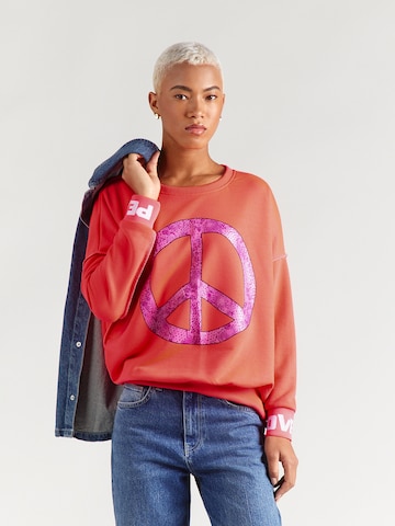Sweat-shirt 'Peace Love Harmony' miss goodlife en rose : devant
