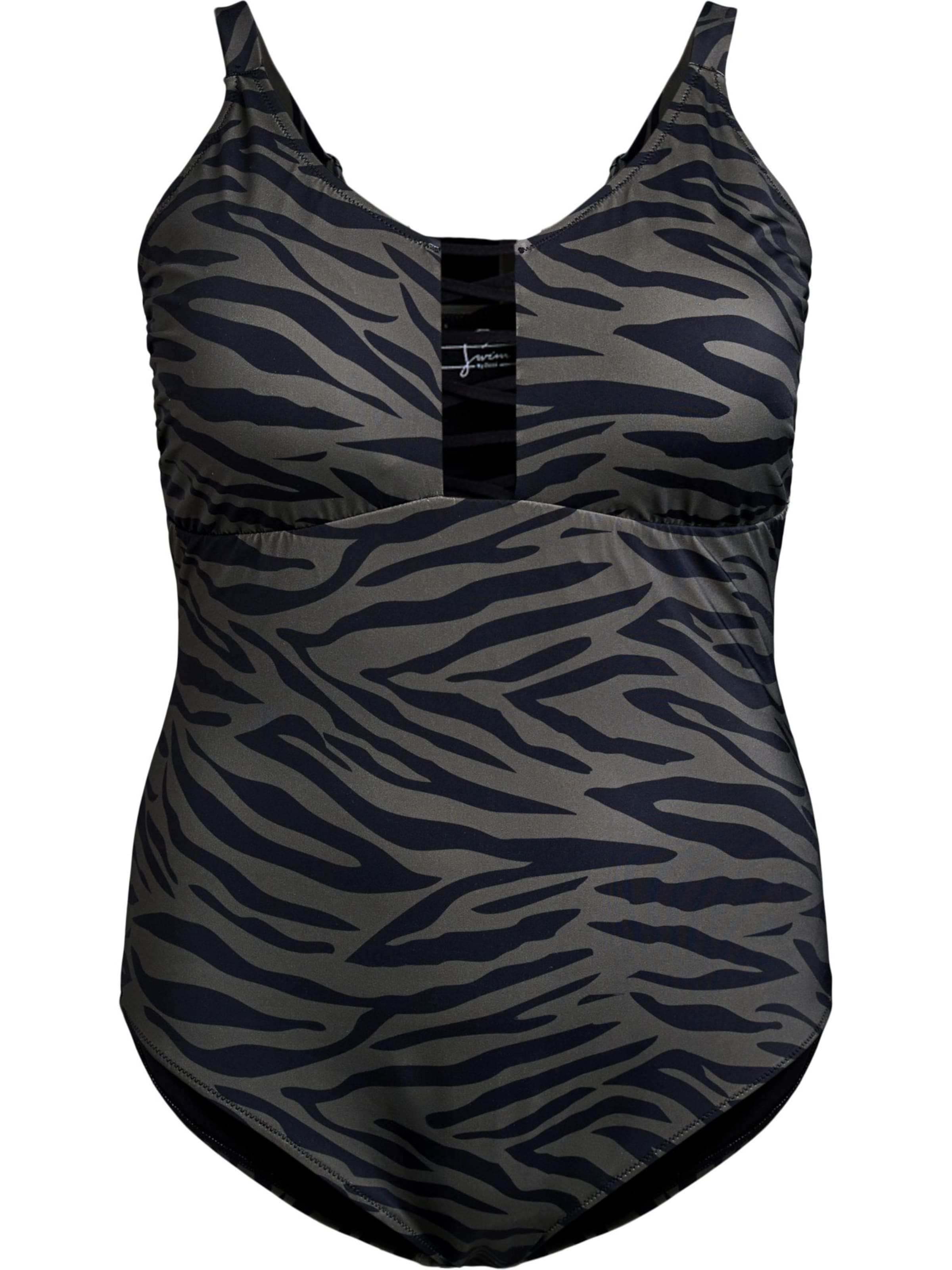 Swim by Zizzi Õlapaelteta topp Ujumistrikoo 'Slorina', värv roheline: eest vaates