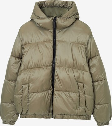 Pull&Bear Winter Jacket in Green: front