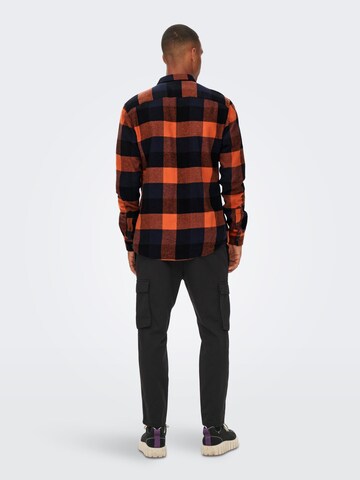 Only & Sons Slim Fit Hemd 'Gudmund' in Rot