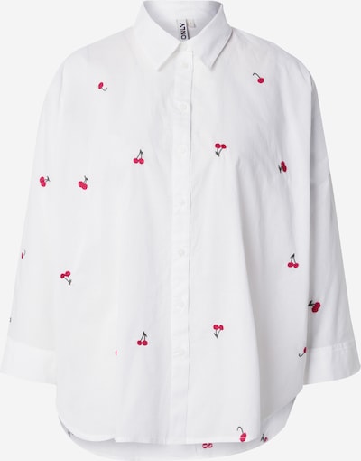 ONLY Bluse 'ONLNew Lina' in oliv / dunkelrot / weiß, Produktansicht