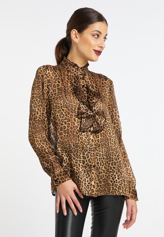 faina Blouse in Bruin: voorkant